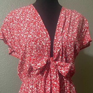 Bloom Chic Red Tie-front Dress Sz 14